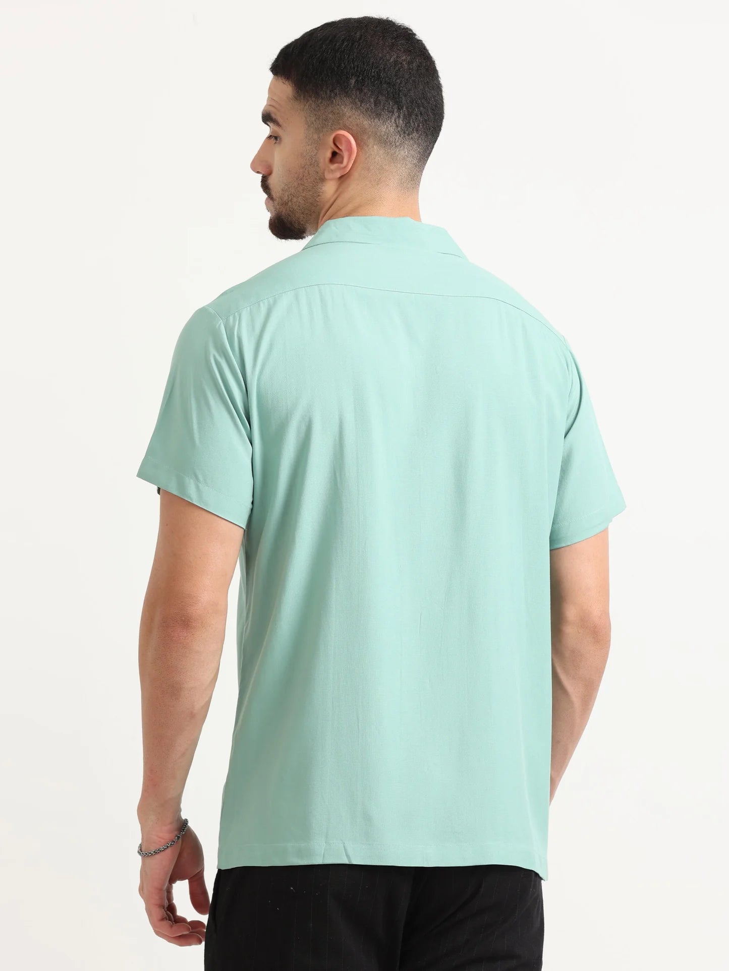 Stylish Relaxed Fit Green Cotton Viscose Printed Shirt Perfect for Summer Holidays and Casual Events