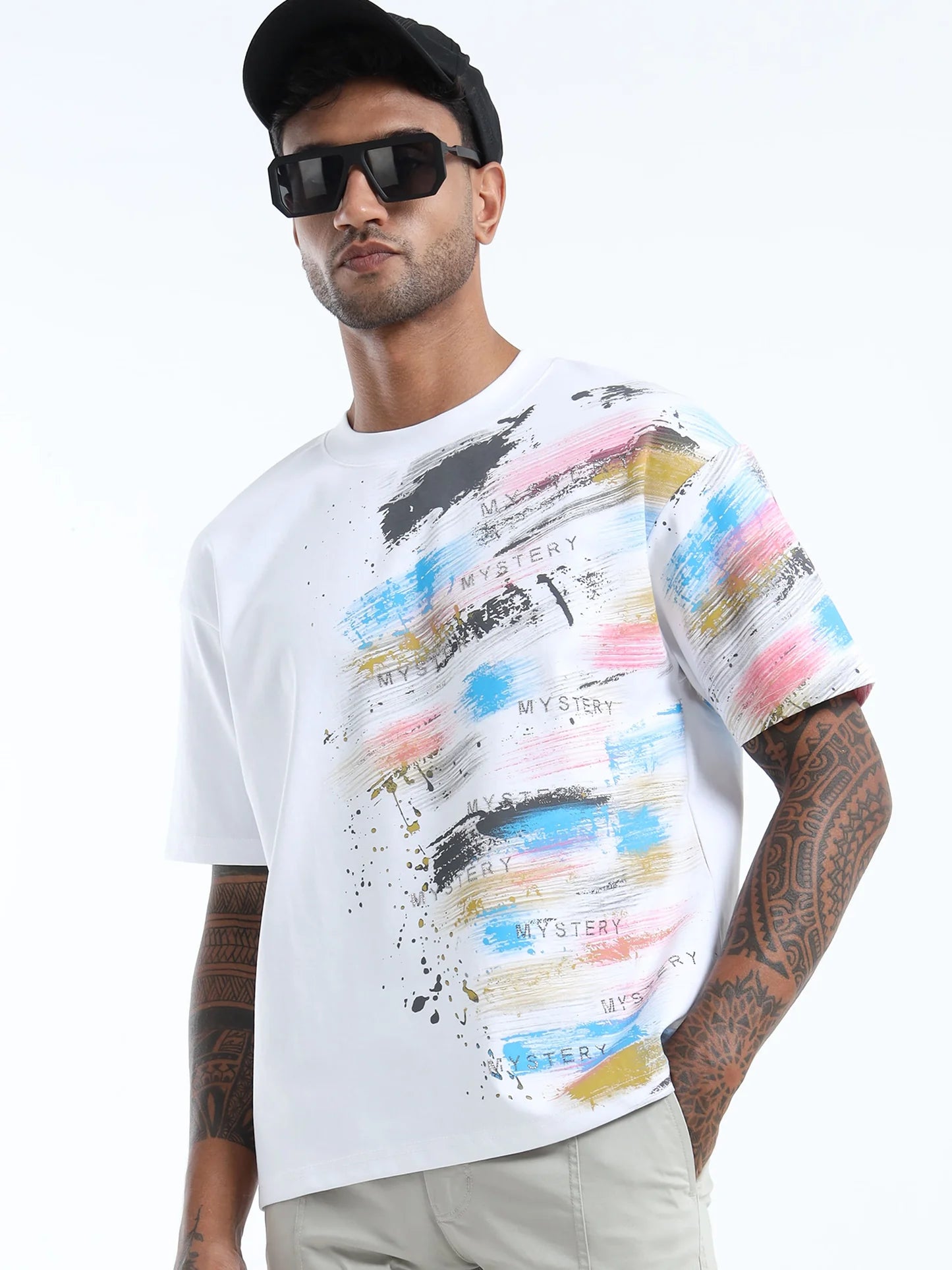 Everyday Wear Men’s White Oversized T-Shirt with Breathable Fabric