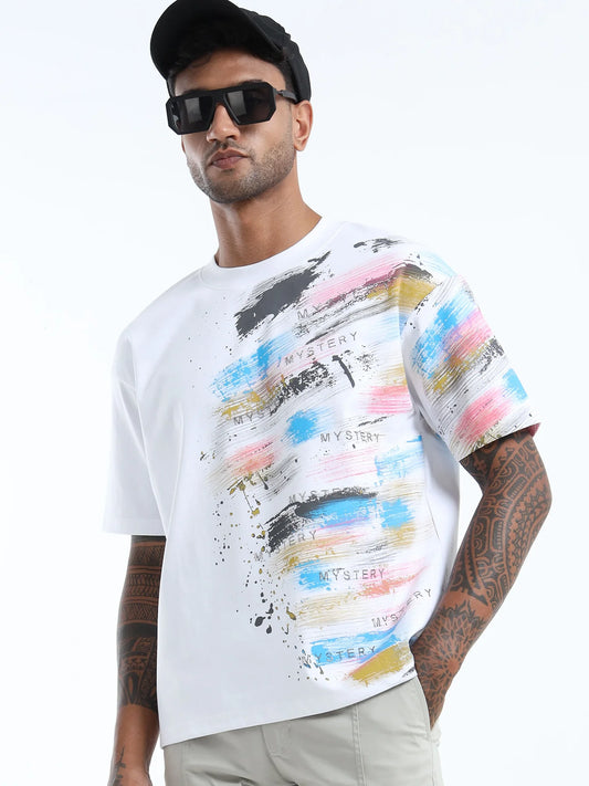 Everyday Wear Men’s White Oversized T-Shirt with Breathable Fabric