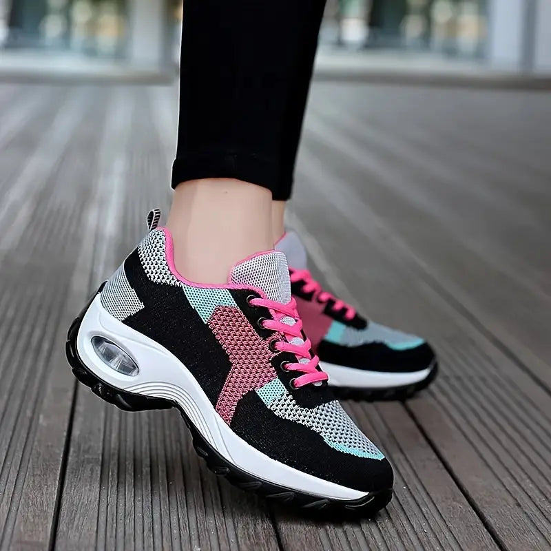 Women’s Lace Up Sneakers Lightweight Rubber Sole and Breathable Microfiber Upper for All Season Comfort and Everyday Wear