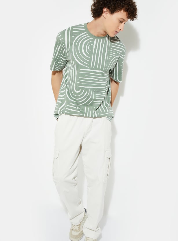 Casual Men’s Printed Cotton T-Shirt with Stylish Artwork for Daily Wear