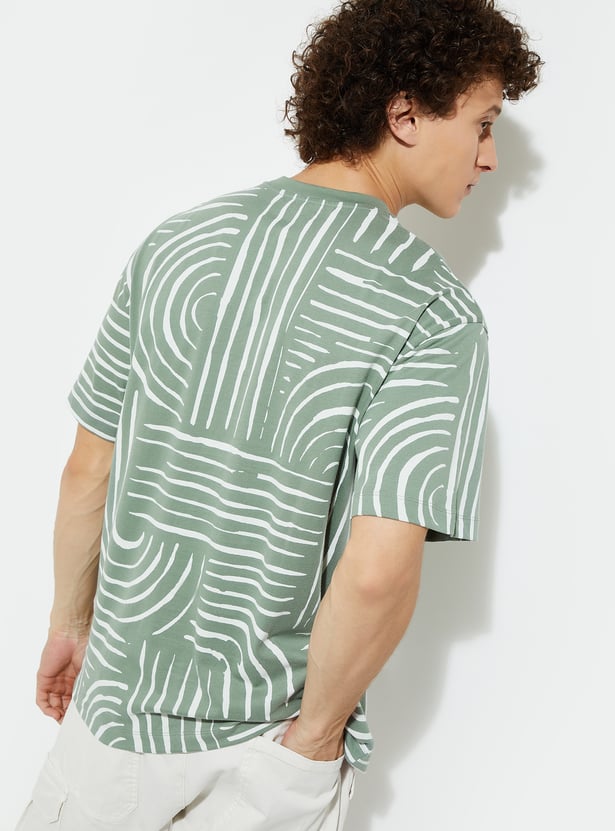 Casual Men’s Printed Cotton T-Shirt with Stylish Artwork for Daily Wear