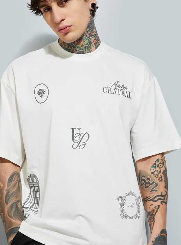 Everyday Wear Men’s Oversized T-Shirt with Trendy Placement Print Design