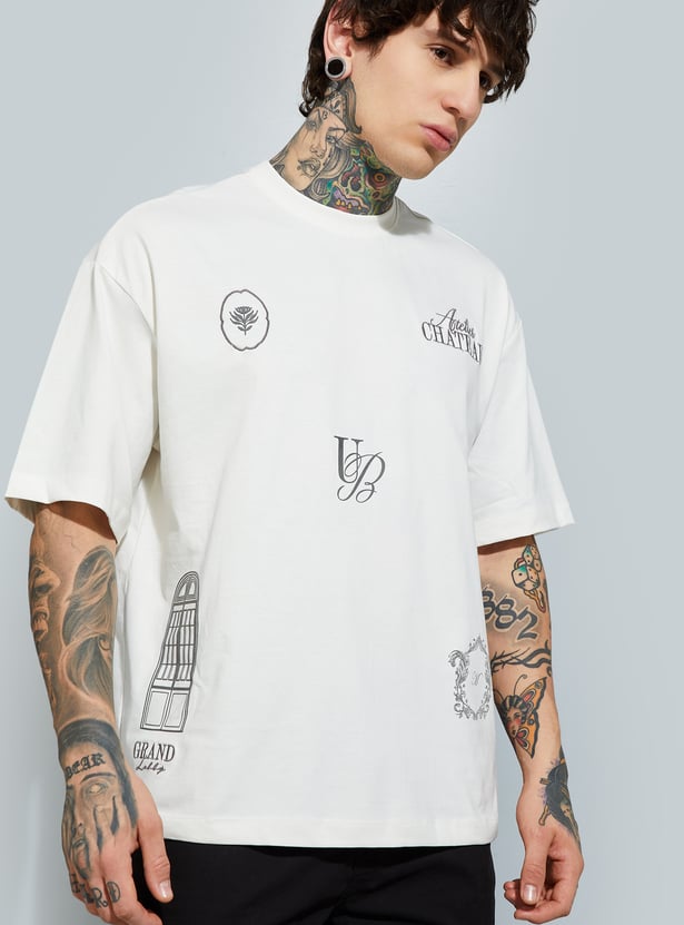 Everyday Wear Men’s Oversized T-Shirt with Trendy Placement Print Design