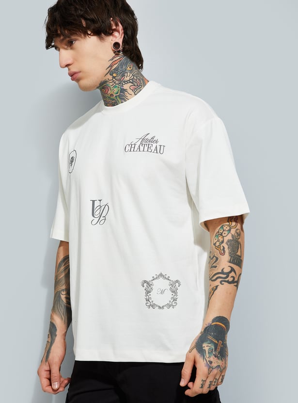 Everyday Wear Men’s Oversized T-Shirt with Trendy Placement Print Design