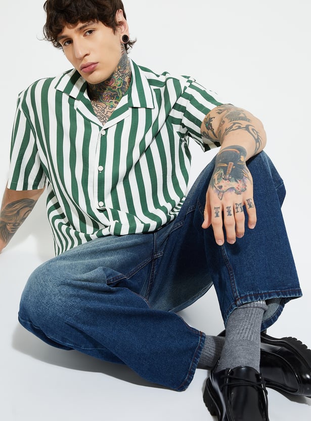 Versatile Men Striped Relaxed Fit Casual Shirt Lightweight Stylish and Comfortable