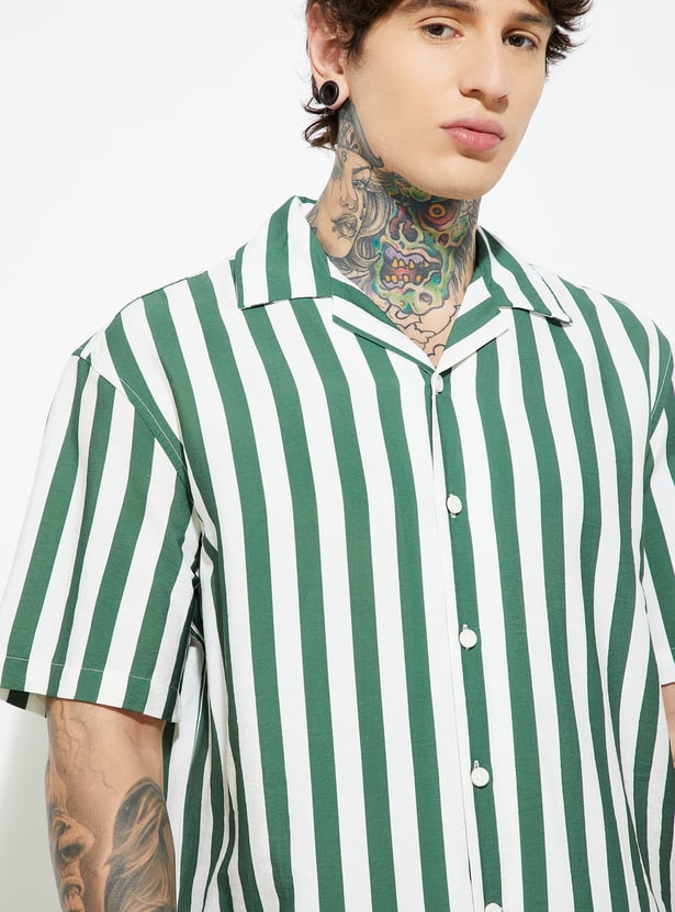 Versatile Men Striped Relaxed Fit Casual Shirt Lightweight Stylish and Comfortable