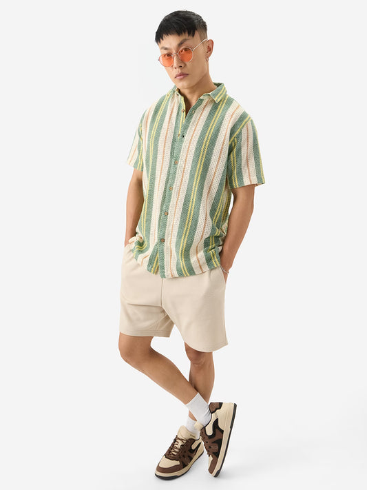 Golden Fields Men Textured Relaxed Fit Casual Shirt Ideal for Outdoor Adventures and Daily Wear