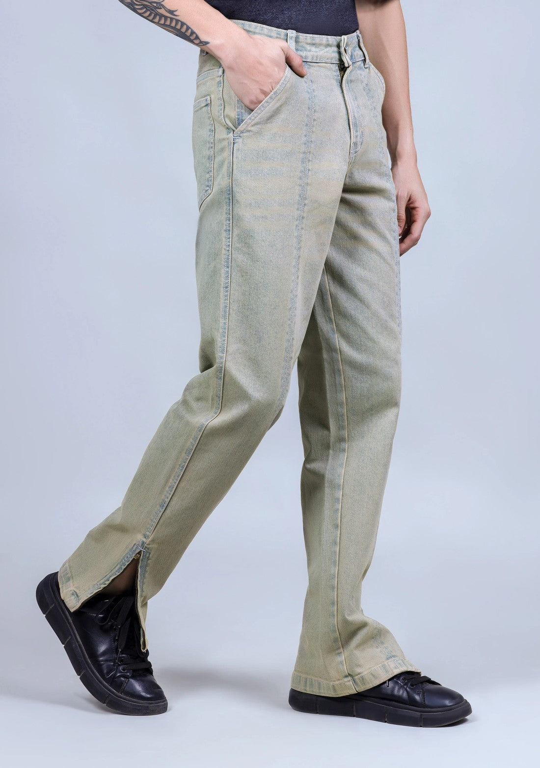 Peach Blue Straight Fit Jeans for Men Comfortable Everyday Denim