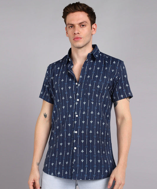 Men’s Half Sleeve Casual Printed Shirt Comfortable Lightweight and Perfect for Everyday Style