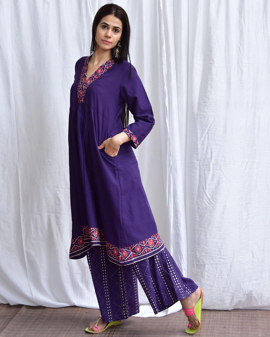 Neelam Cotton Kurta Set with Handblock Prints for Women Stylish and Trendy