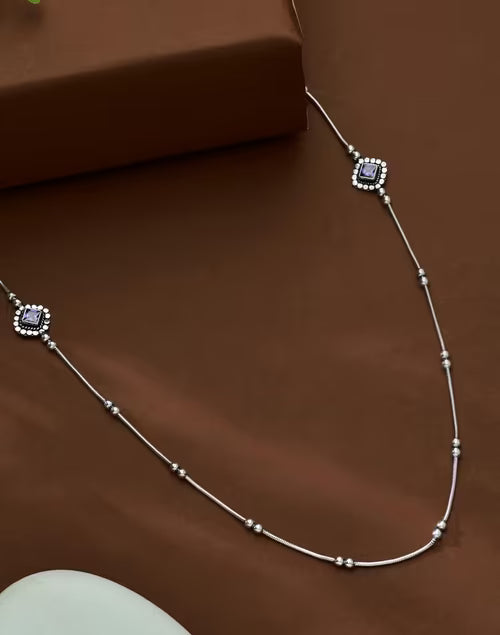 Graceful Silver Necklace with Extended Length for Layering