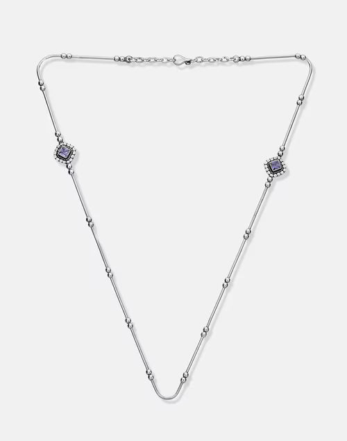 Graceful Silver Necklace with Extended Length for Layering