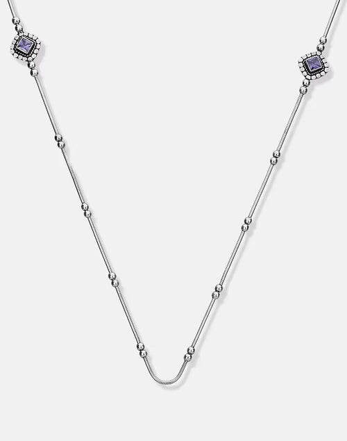 Graceful Silver Necklace with Extended Length for Layering