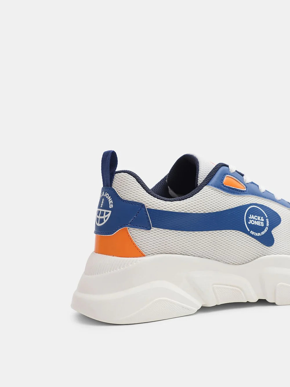 White Chunky Sneakers with Colourblock Detailing Comfortable Style