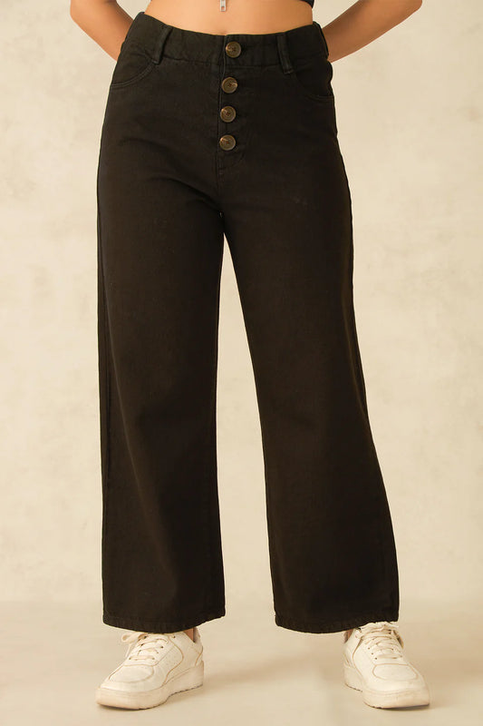 Trendy Women’s Cotton Black High Waist Ankle Jeans for Layering and Casual Outfits