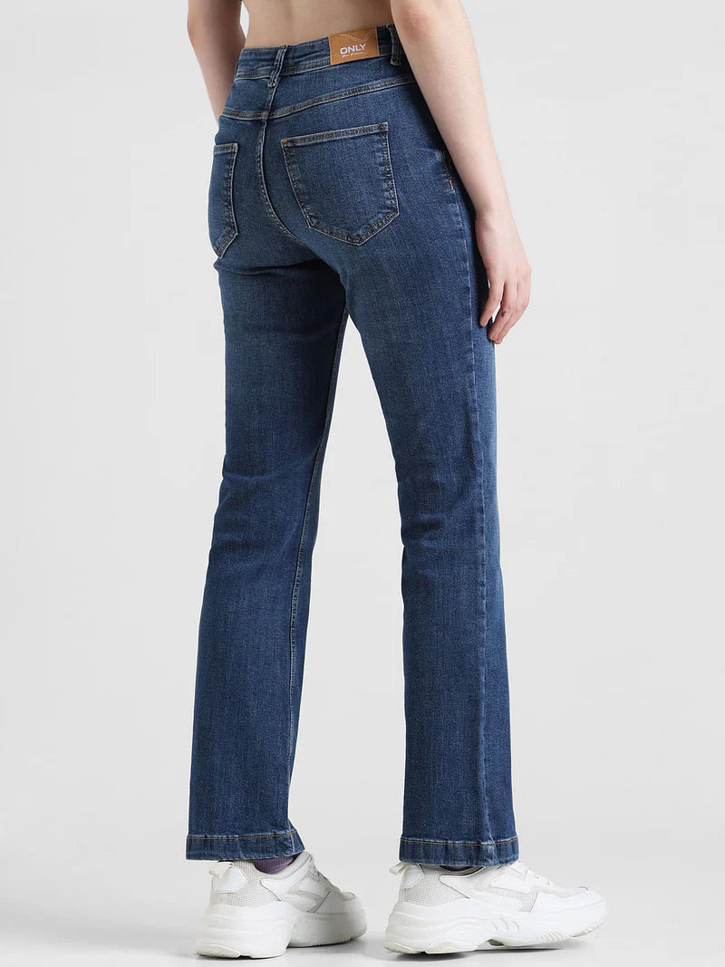 Elegant Blue High Rise Flora Flared Jeans for Women Ideal for Everyday Wear