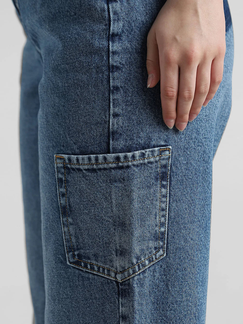 Chic Women’s Blue High Waist Carpenter Jeans for Street Style, Layering, and Casual Looks