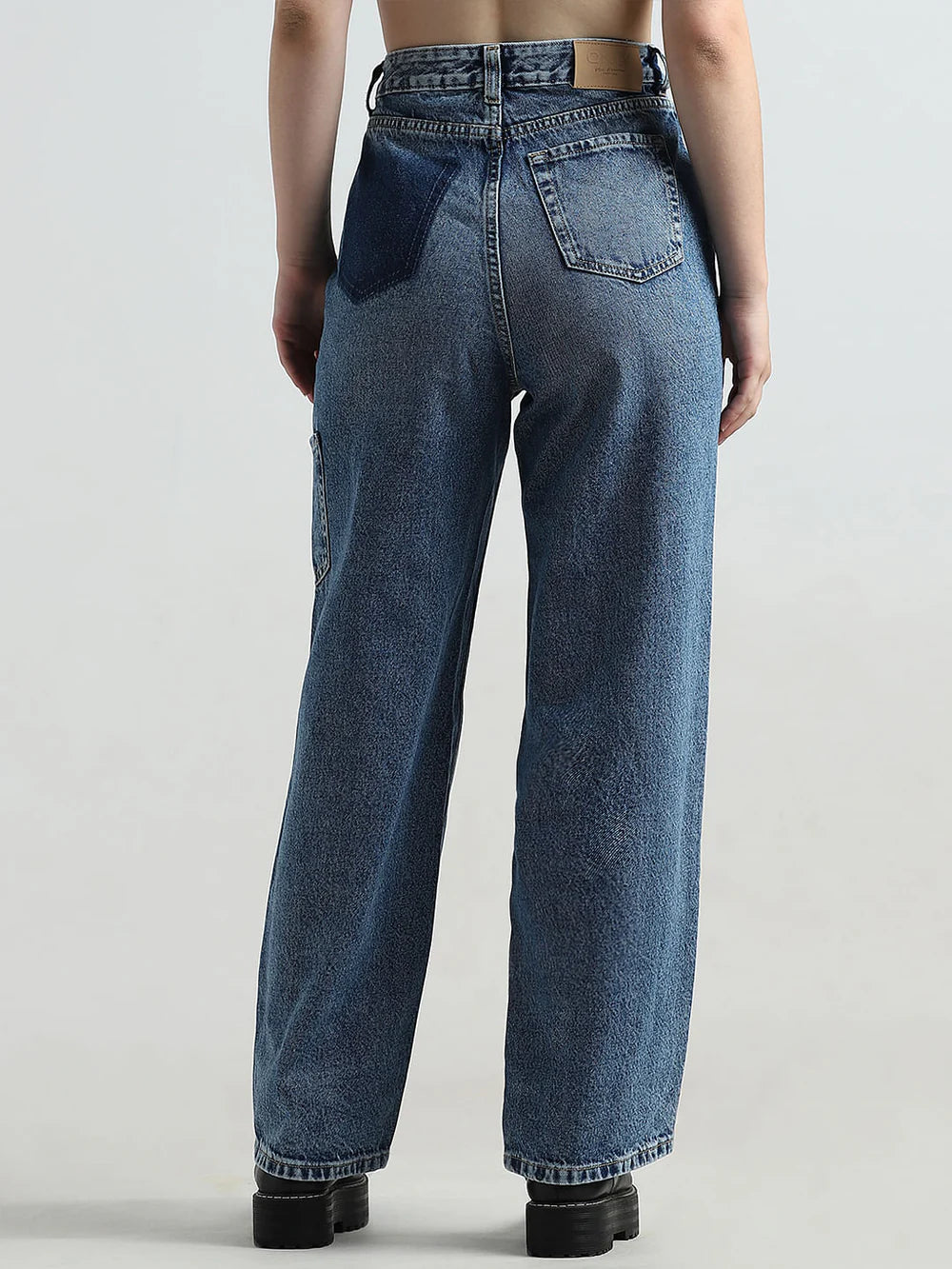 Chic Women’s Blue High Waist Carpenter Jeans for Street Style, Layering, and Casual Looks