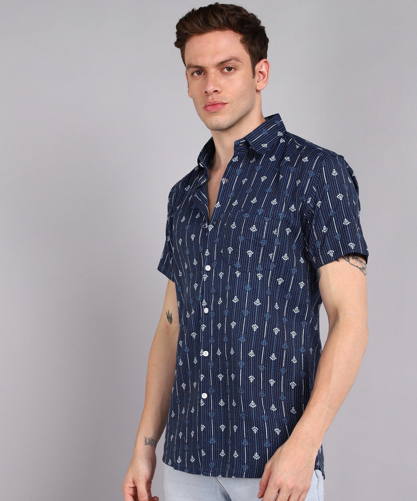 Men’s Half Sleeve Casual Printed Shirt Comfortable Lightweight and Perfect for Everyday Style