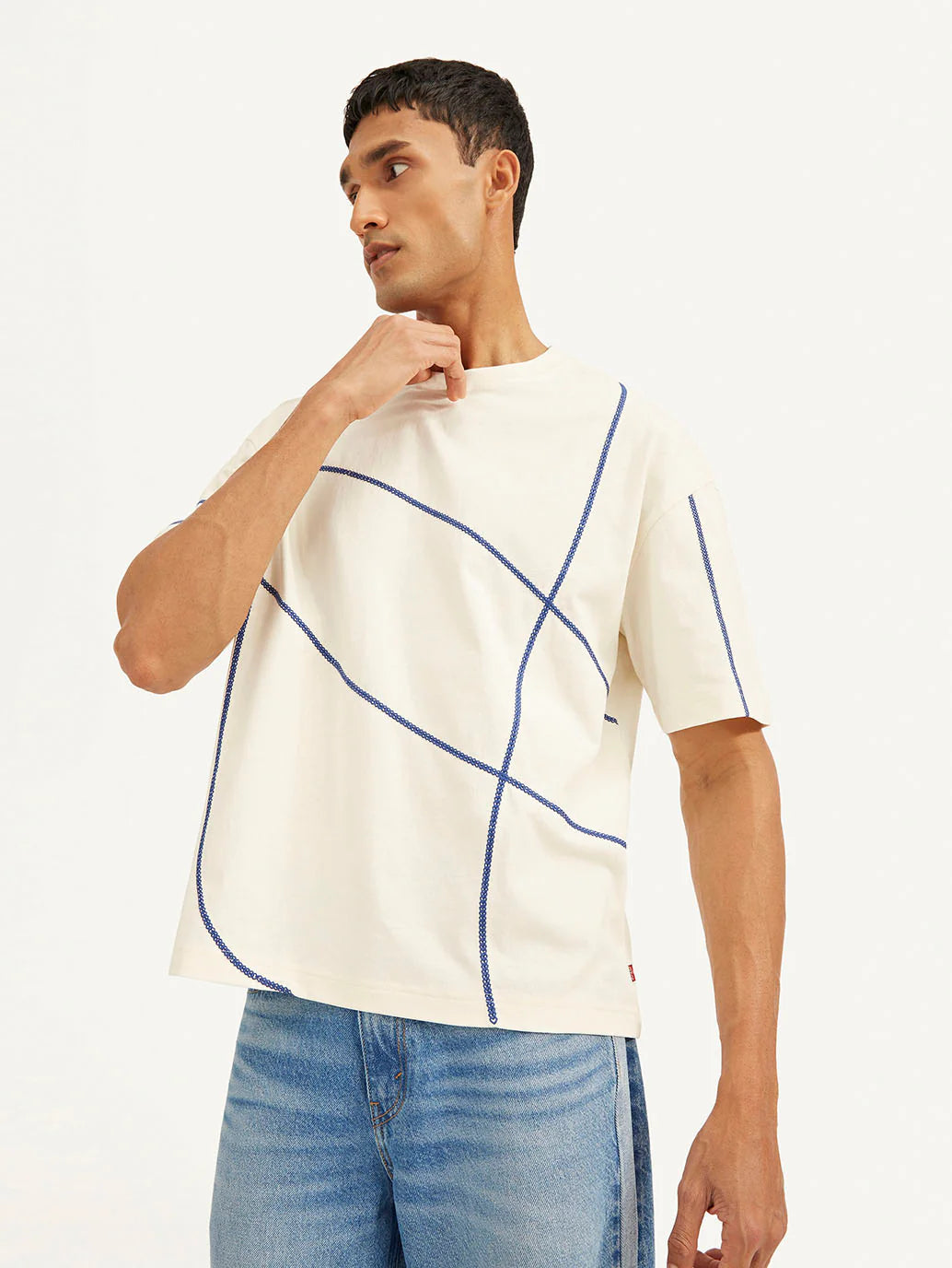 Comfortable Men’s Loose Fit Graphic T-Shirt Geometric Design