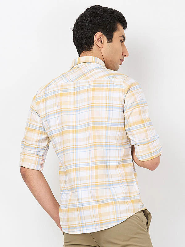 Lightweight Yellow Slim Fit Shirt for Men with Casual and Formal Styling