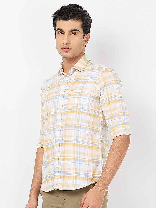 Lightweight Yellow Slim Fit Shirt for Men with Casual and Formal Styling