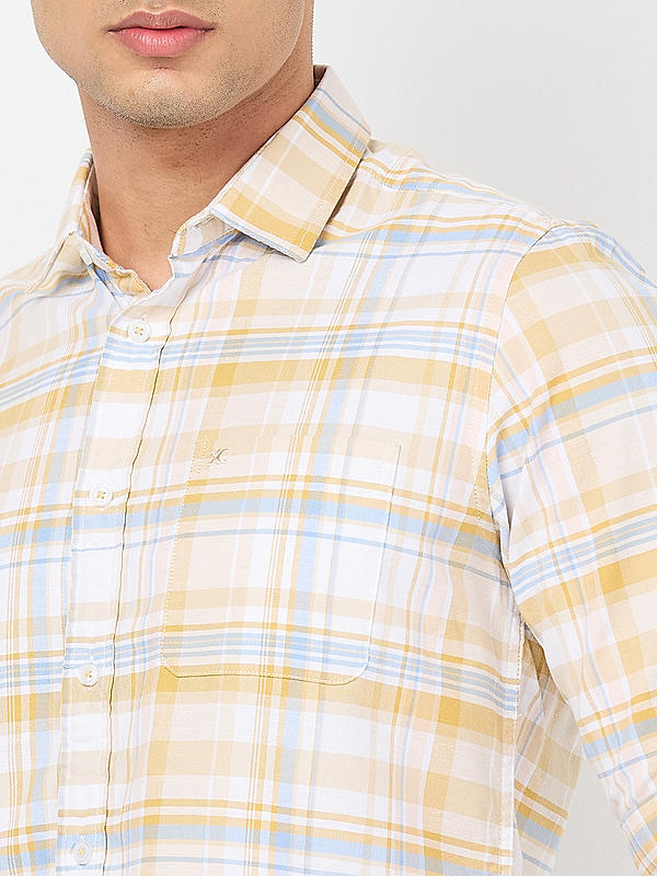 Lightweight Yellow Slim Fit Shirt for Men with Casual and Formal Styling