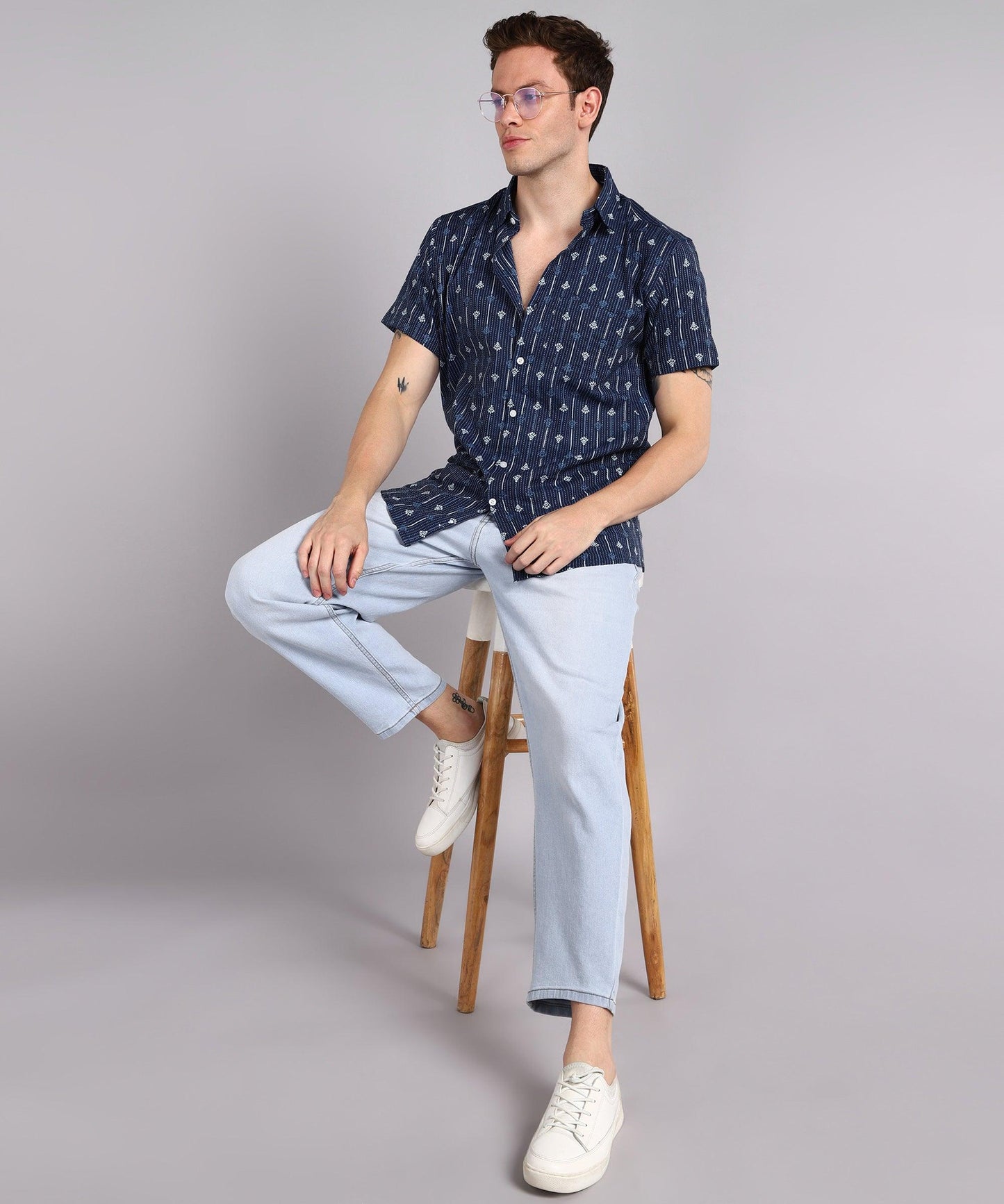 Men’s Half Sleeve Casual Printed Shirt Comfortable Lightweight and Perfect for Everyday Style