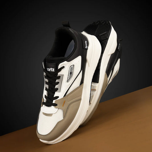 Trendy Men’s Sports Sneakers in White and Black for Street Style and Active Lifestyle