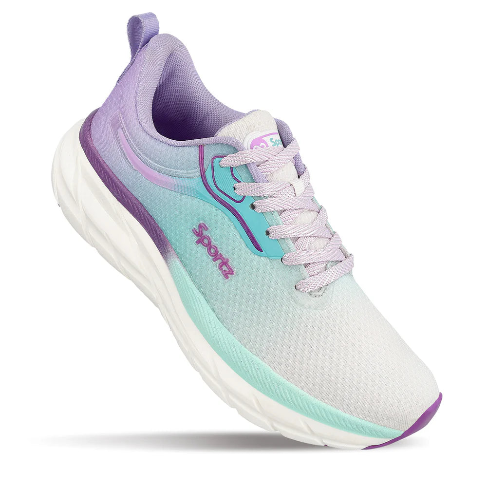 Versatile Women’s Lace-Up Sports Shoes in Purple and Green for Fitness, Running, and Casual Outings