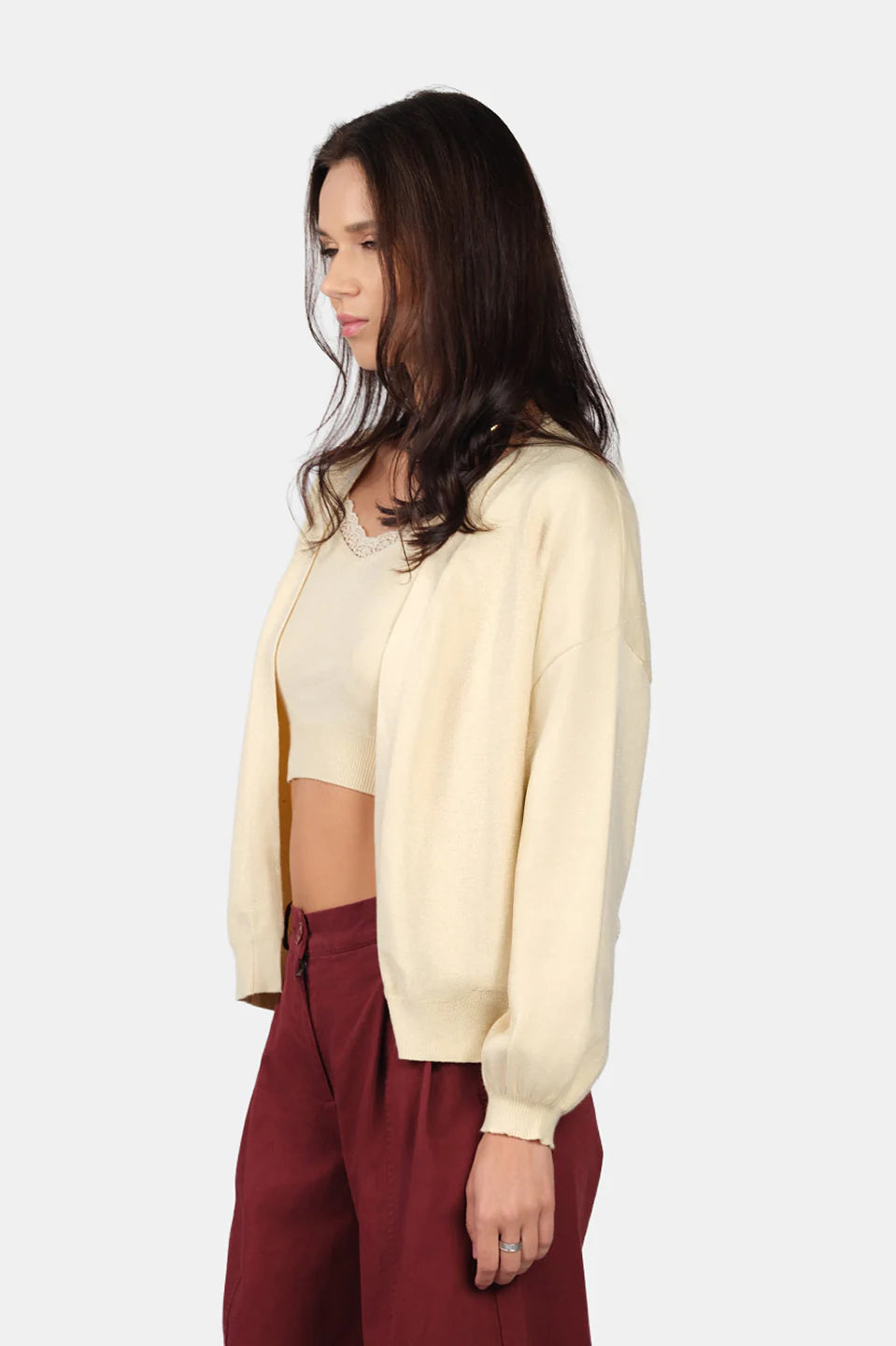 Trendy Women’s Viscose Lurex Knit Cami with Matching Cardigan