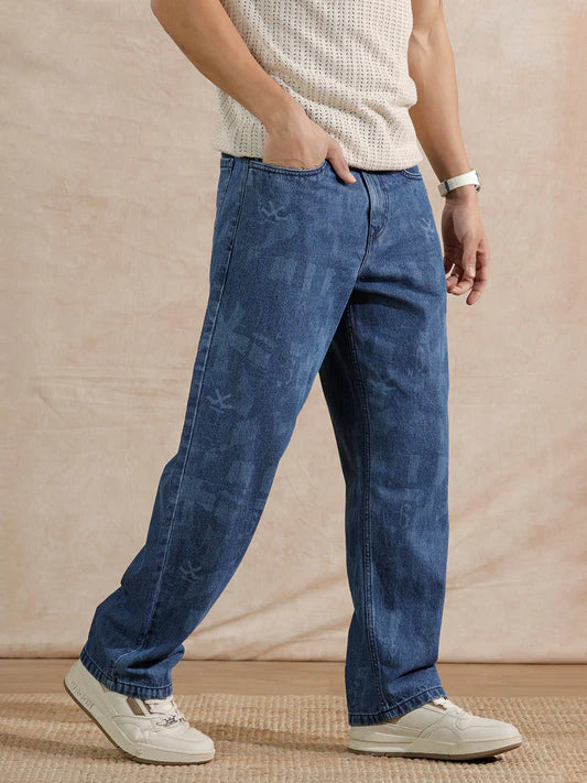 Comfortable Loose Fit Jeans for Men in Med Stone for Daily Wear