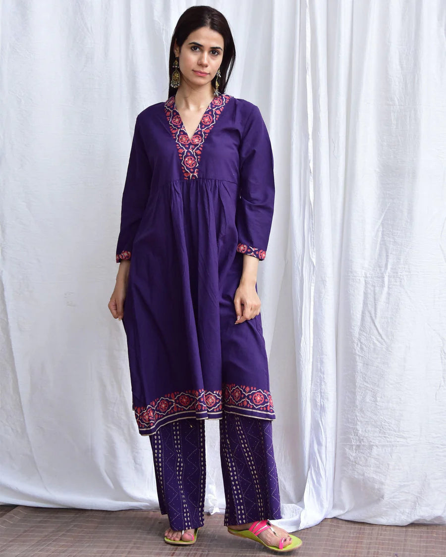 Neelam Cotton Kurta Set with Handblock Prints for Women Stylish and Trendy