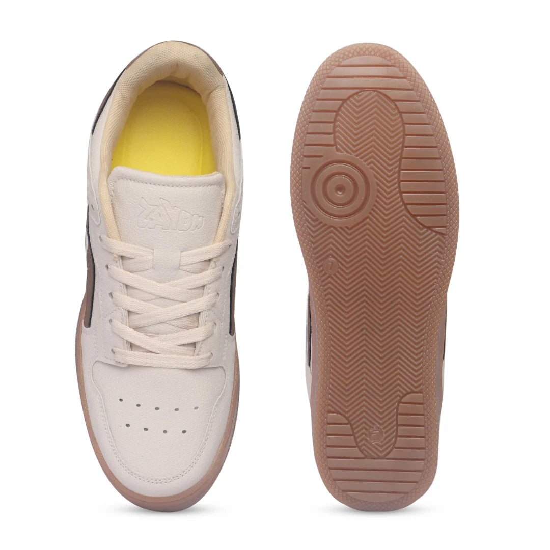 Lightweight Cream Casual Sneakers for Men Stylish and Durable