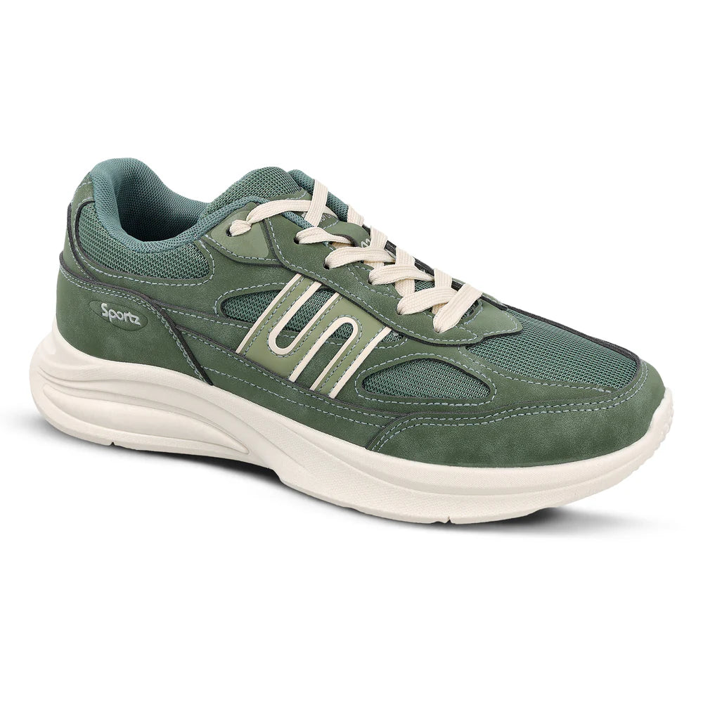 Comfortable Men’s Suede Sports Sneakers in Dark Green for Walking and Outdoor Activities