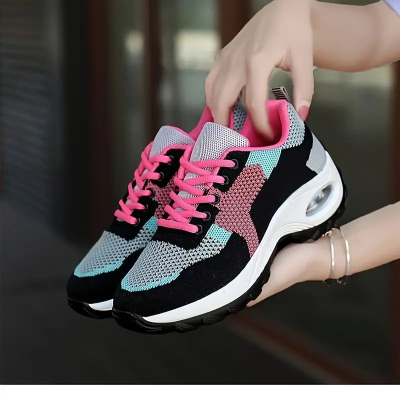 Women’s Lace Up Sneakers Lightweight Rubber Sole and Breathable Microfiber Upper for All Season Comfort and Everyday Wear