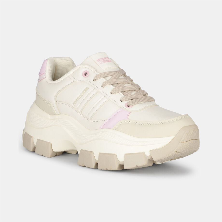 Fashionable Beige Casual Sneaker Shoes for Women with Versatile Style for Travel and Street Fashio