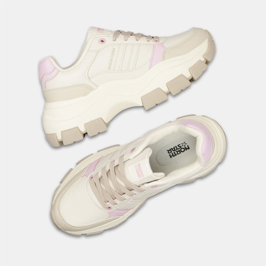 Fashionable Beige Casual Sneaker Shoes for Women with Versatile Style for Travel and Street Fashio