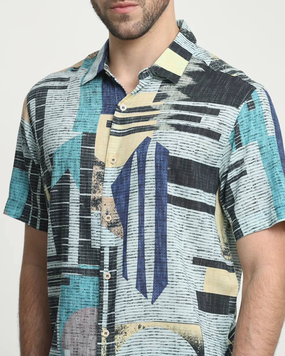 Stylish Multi-Print Slim Fit Shirt for Everyday Casual Look