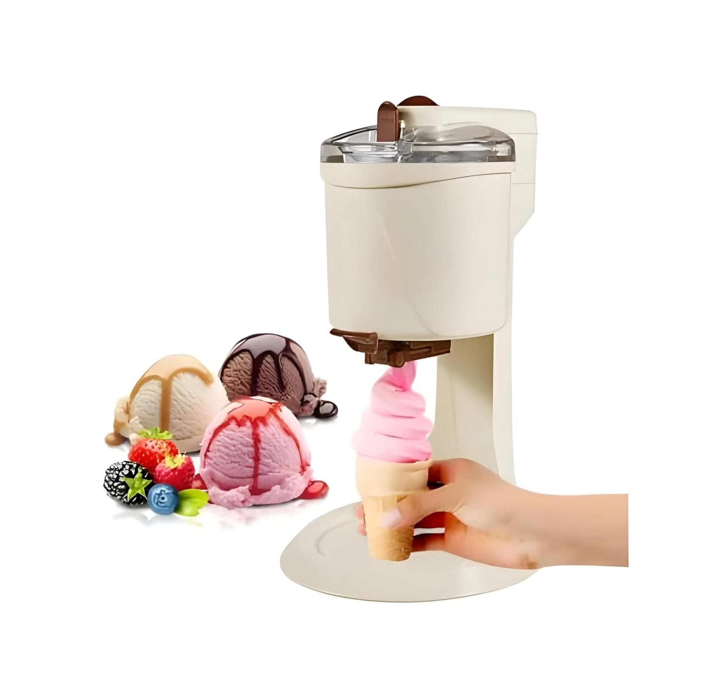 Mini Ice Cream Cone Machine Fully Automatic for Home Kitchen Makes Fruit Ice Cream, Slushies, and Frozen Yogurt