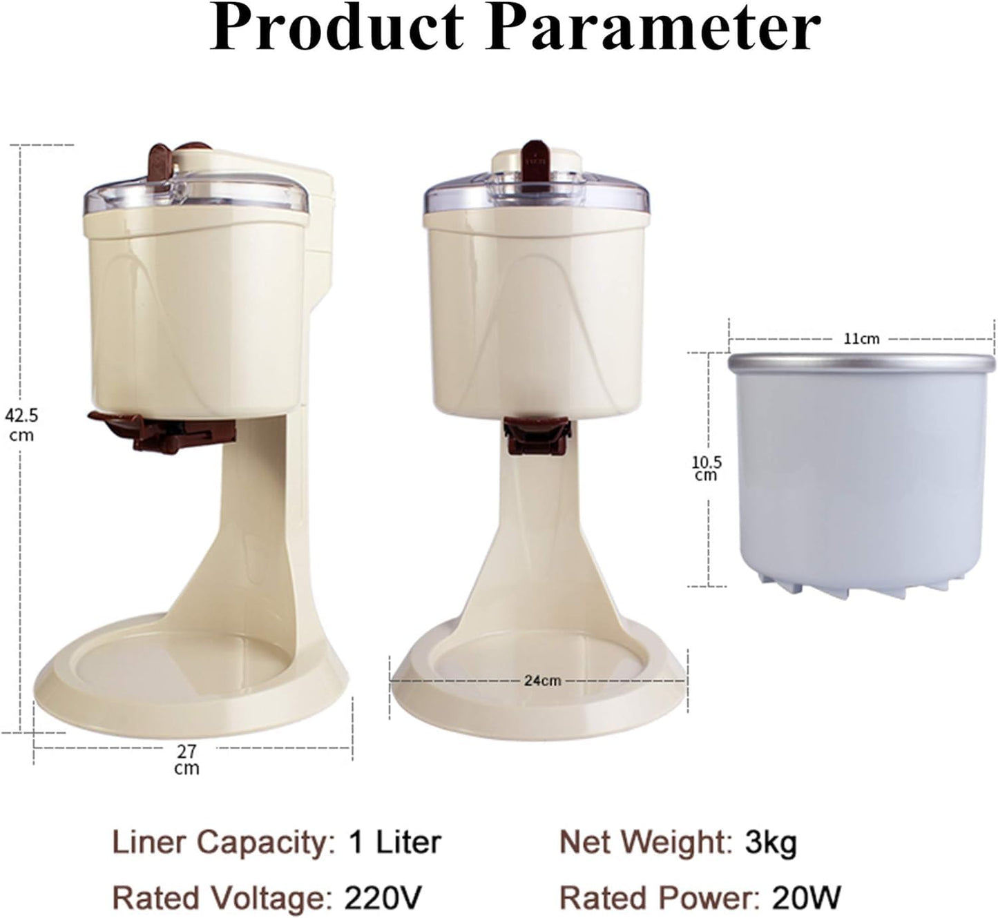 Mini Ice Cream Cone Machine Fully Automatic for Home Kitchen Makes Fruit Ice Cream, Slushies, and Frozen Yogurt