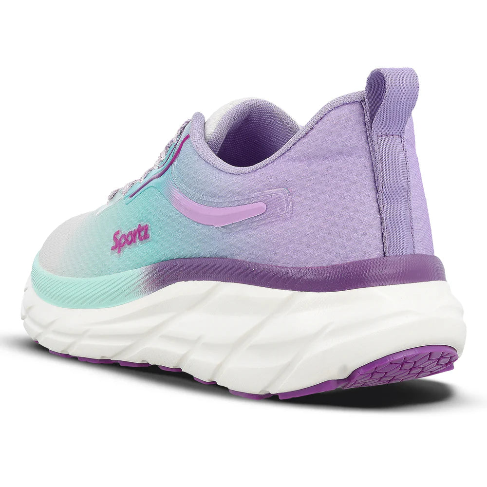Versatile Women’s Lace-Up Sports Shoes in Purple and Green for Fitness, Running, and Casual Outings