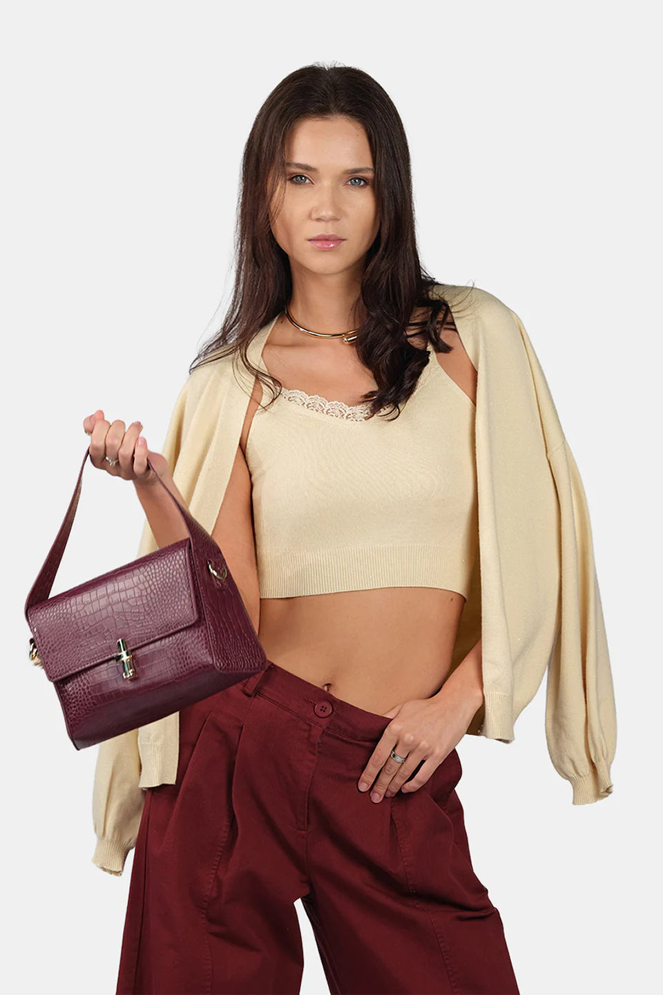 Trendy Women’s Viscose Lurex Knit Cami with Matching Cardigan