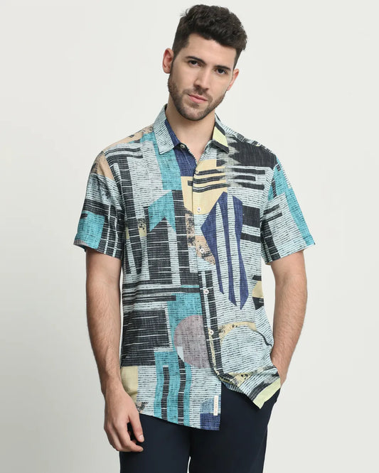 Stylish Multi-Print Slim Fit Shirt for Everyday Casual Look