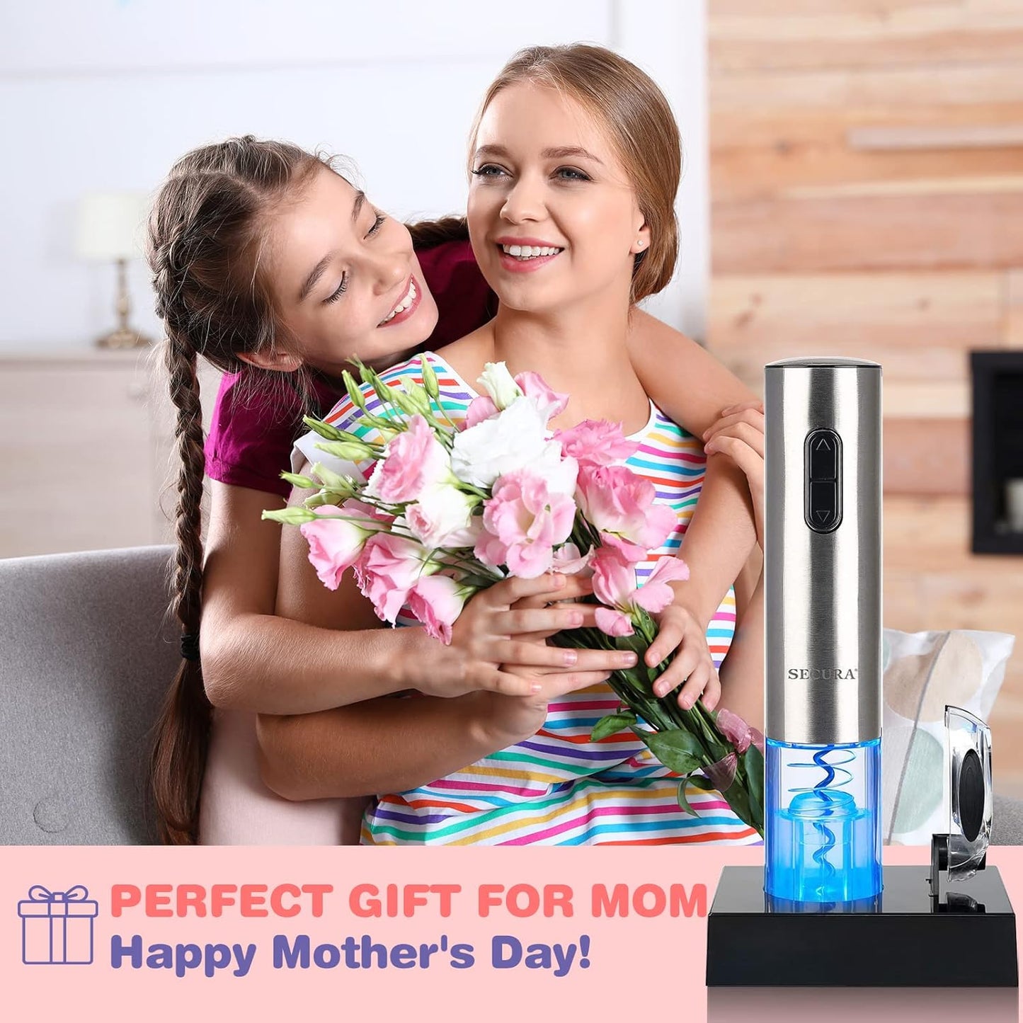 Rechargeable Automatic Wine Opener Electric Corkscrew with Foil Cutter for Home and Parties