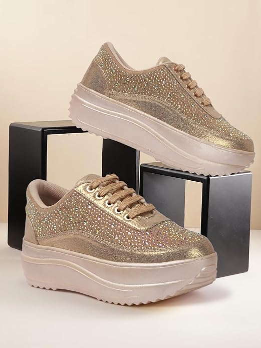 Modern Women’s Bridal Glittery Crystal Sneakers for Festive and Special Events