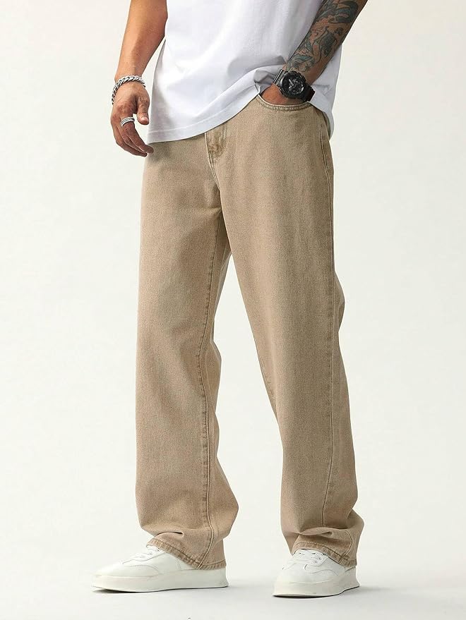 Baggy Fit Cotton Jeans for Men with Relaxed Style and Comfortable Wear