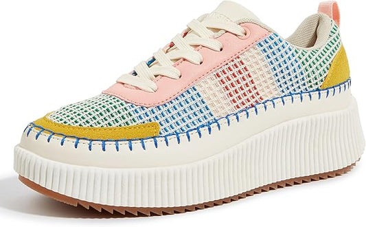 Modern Women’s Platform Sneakers Sparkly Rhinestone Accented Chunky Casual Shoes with Comfortable Fit for Daily Wear
