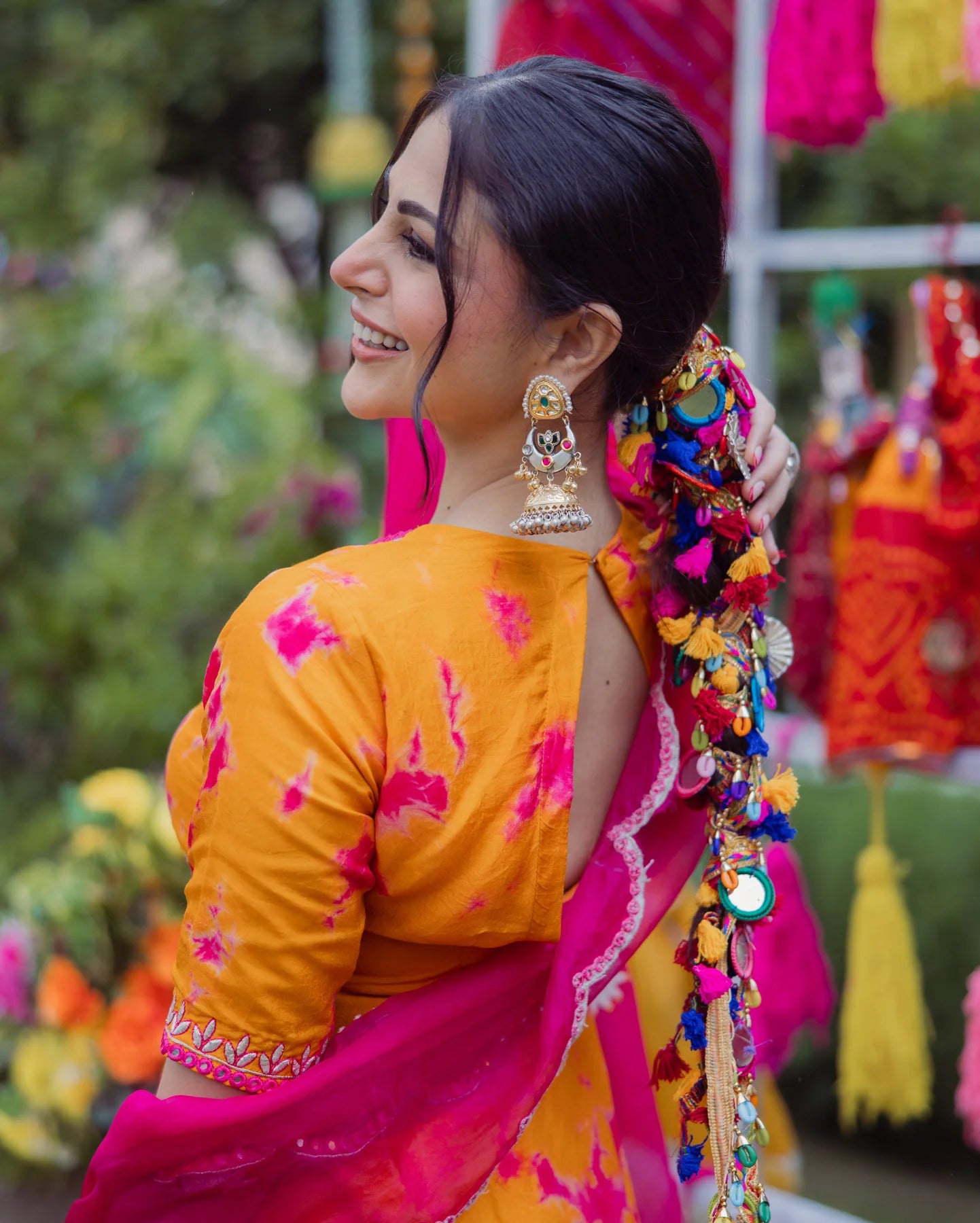 Ritu Orange Pink Tie Dye Muslin Sharara Set for Women Stylish Comfortable and Perfect for Festive Wear